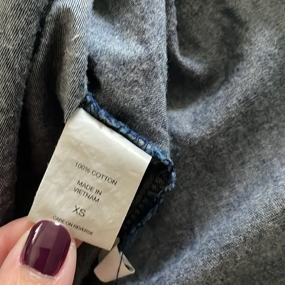 NY & Company Denim Button Down Shirt - Picture 7 of 7